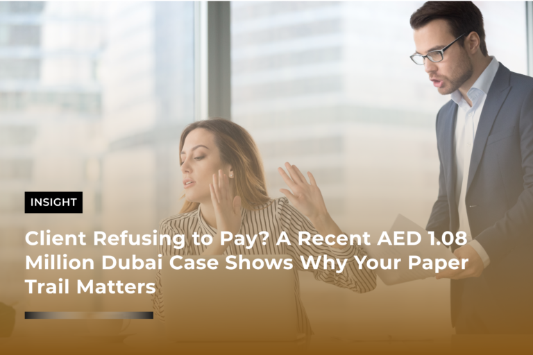 Client Refusing to Pay A Recent AED 1.08 Million Dubai Case Shows Why Your Paper Trail Matters